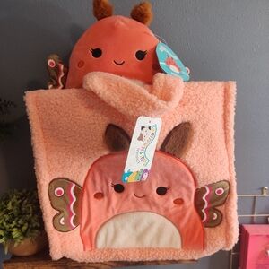 Squishmallow Fuzzy Tote Bag Mirren Moth Pink Crossbody Nwt Set Bundle New Peach